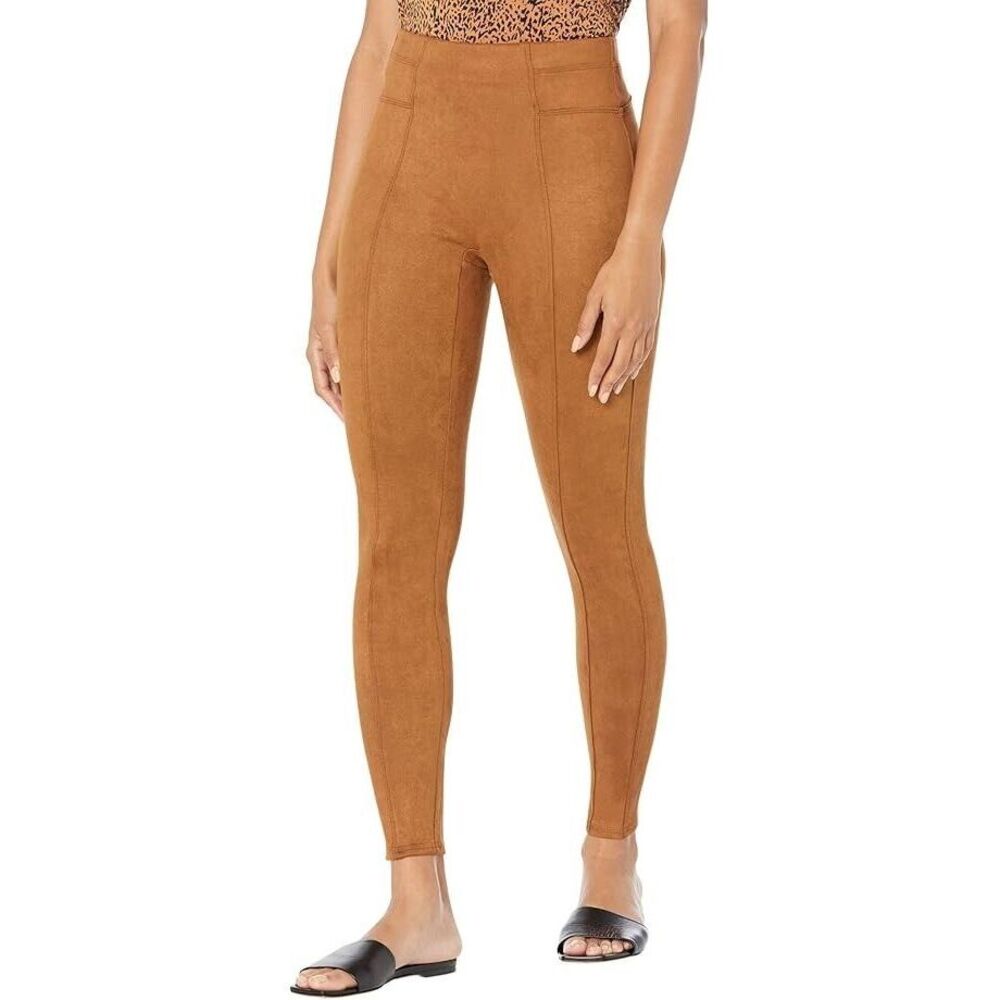 Spanx Faux Suede Leggings Women 1XT Tall Rich Caramel Slim Fit Pull On NWT